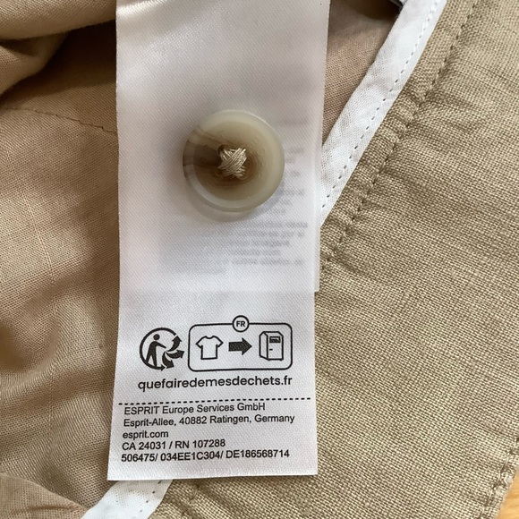 ESPRIT Tan Belted Linen Bermuda Shorts Size 6 - Picture 15 of 16
